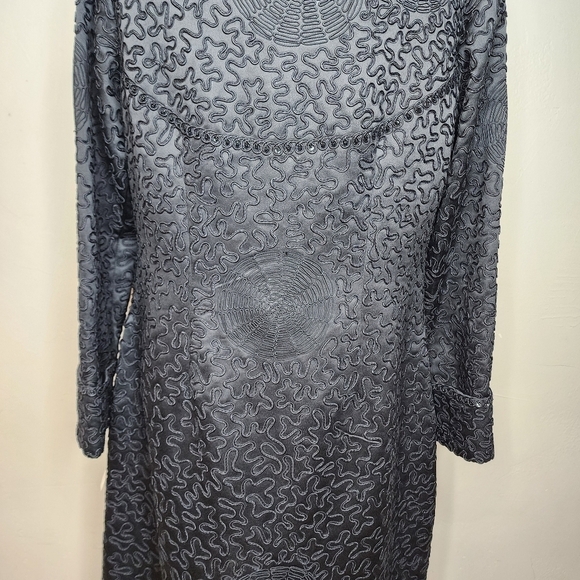 NWT Sue Wong Black Embroidered and Sequined Button Front Jacket Size 12 - Picture 4 of 17